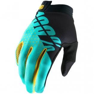 Мотоперчатки 100% ITrack Glove Black/Aqua
