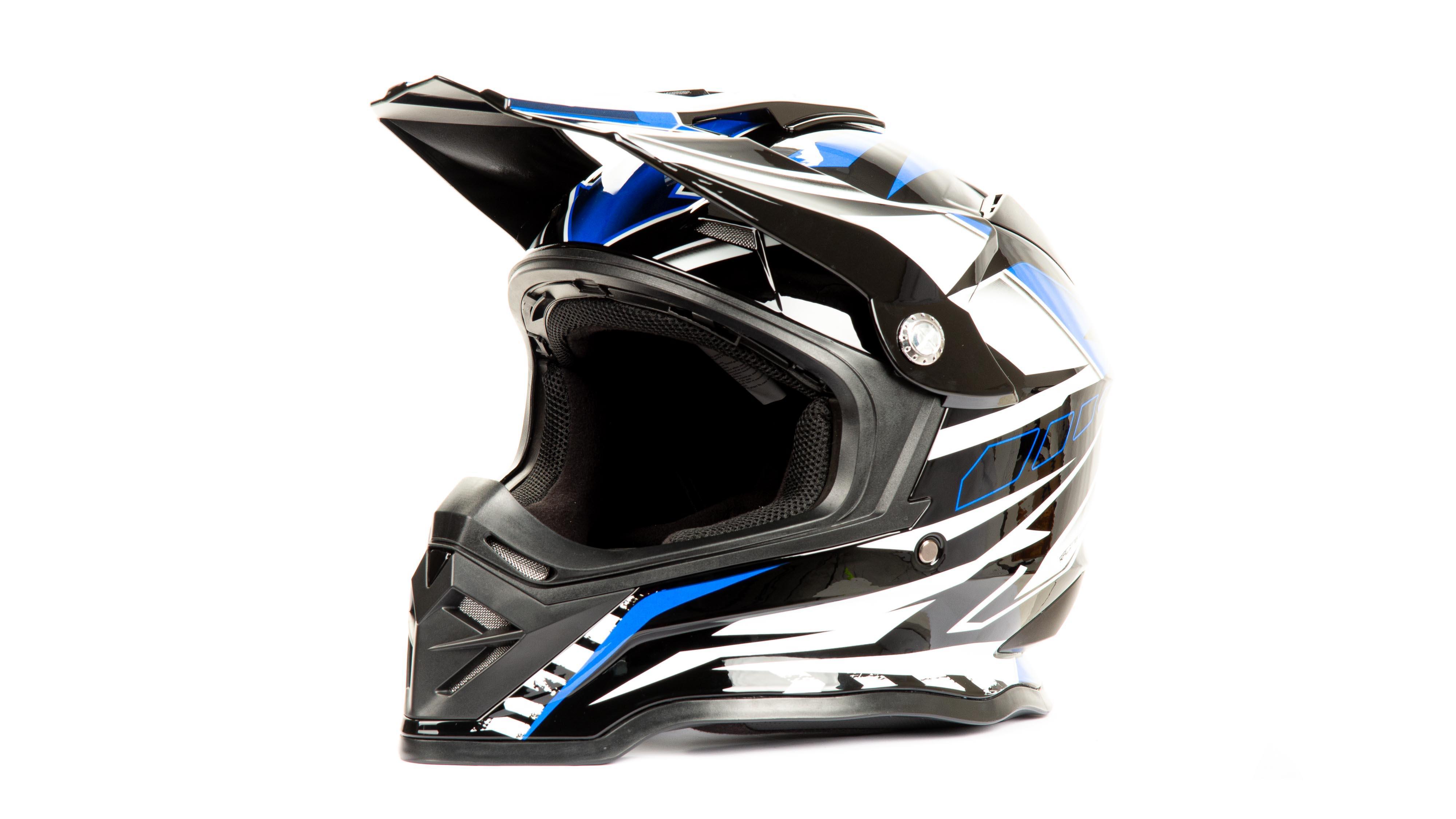 Шлем кроссовый HIZER B6197 black/blue/white